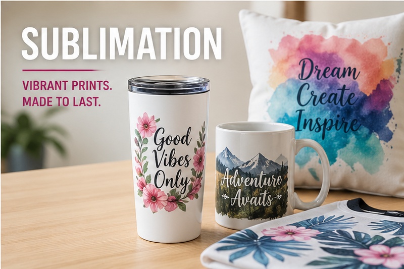Sublimation printed mug and pillow